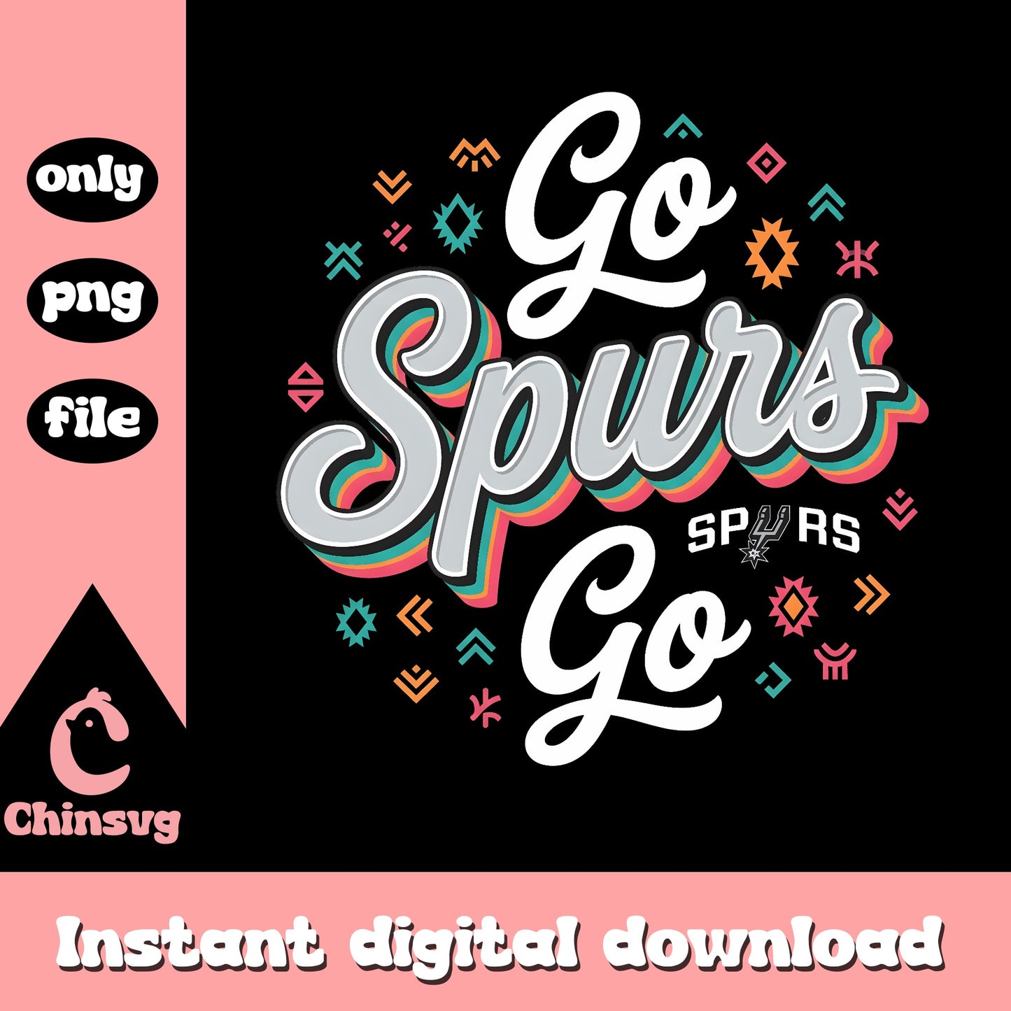 Go Spurs Go PNG, San Antonio Spurs, NBA Basketball PNG