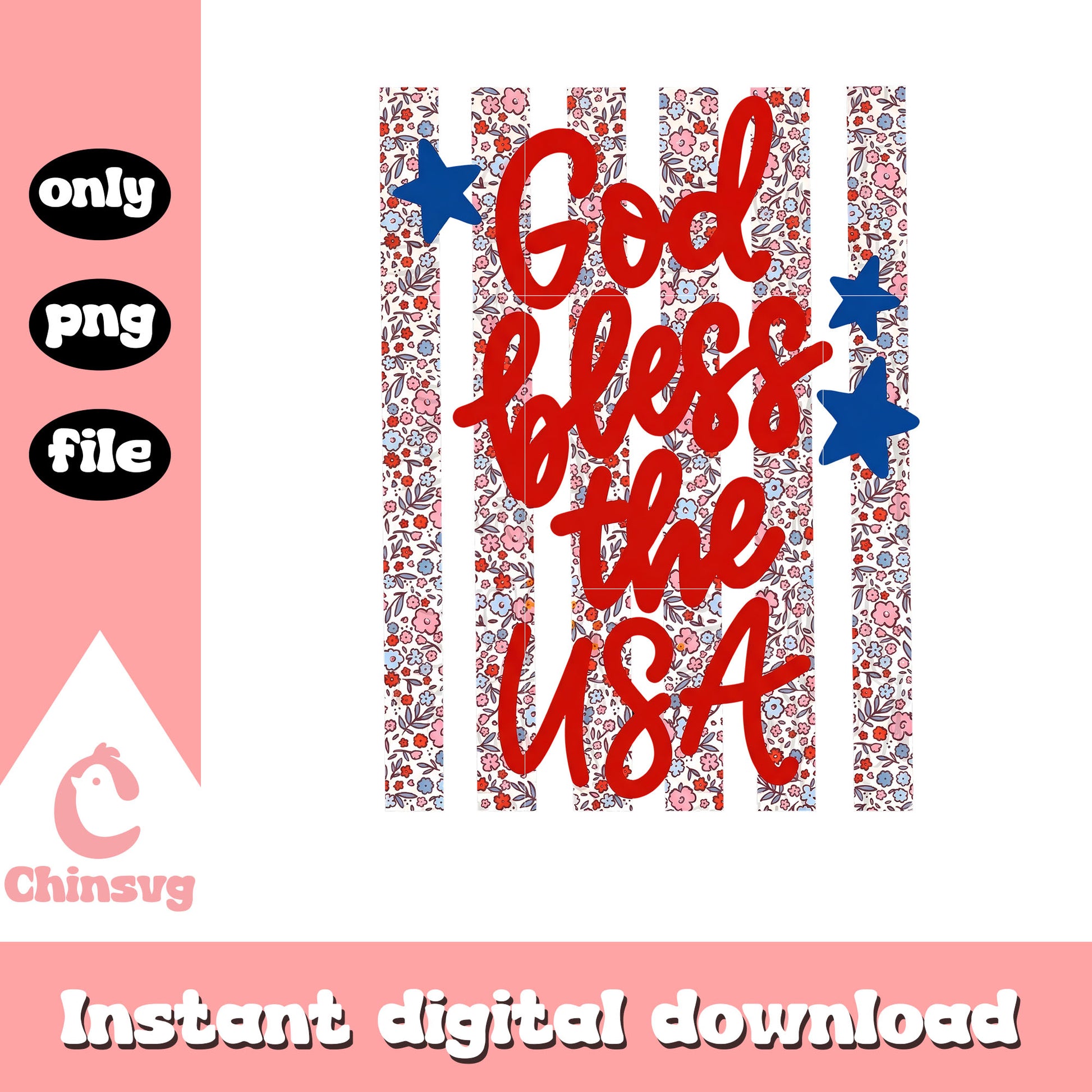 God bless the USA stripes png