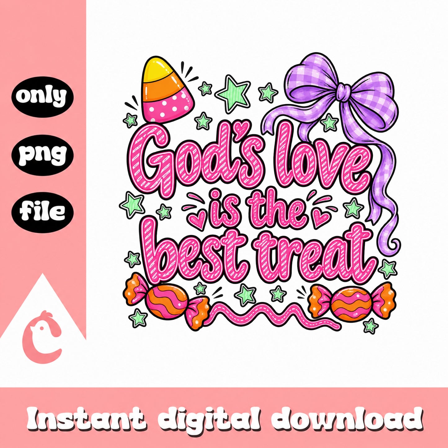 God's Love Is The Best Treat PNG, Halloween Quote, Candy PNG