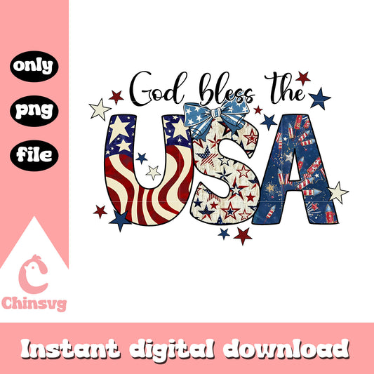 God bless the USA 4th of july png, USA 4th of july retro png