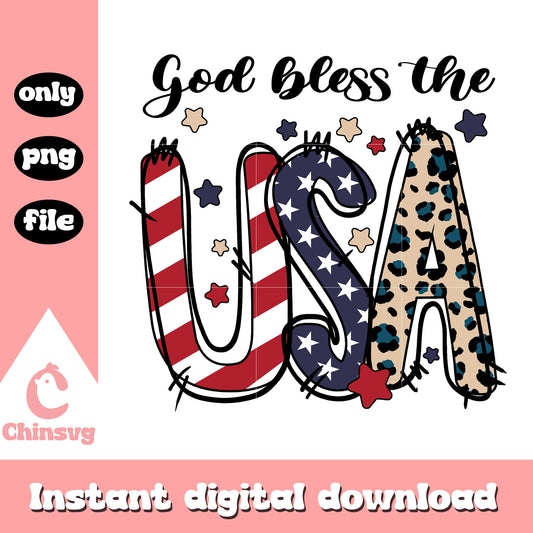 God bless the usa design png, america 4th of july png