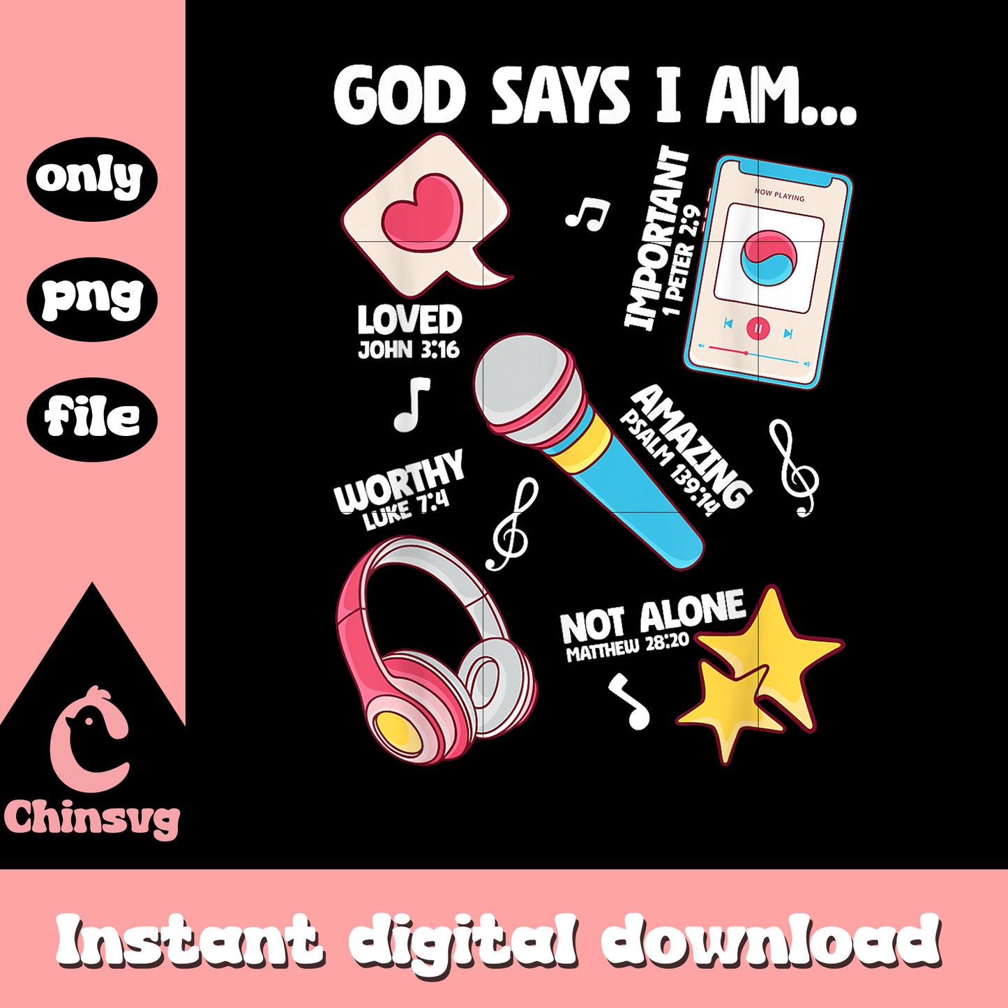 God says i am music symbols designpng, korean music png