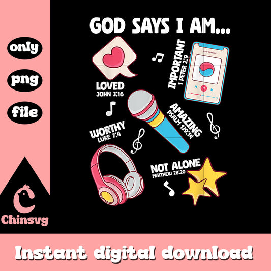 God says i am music symbols designpng, korean music png