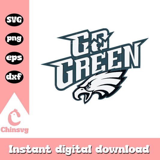 Go green philadelphia eagles logo design svg, 2025 nfl draft svg