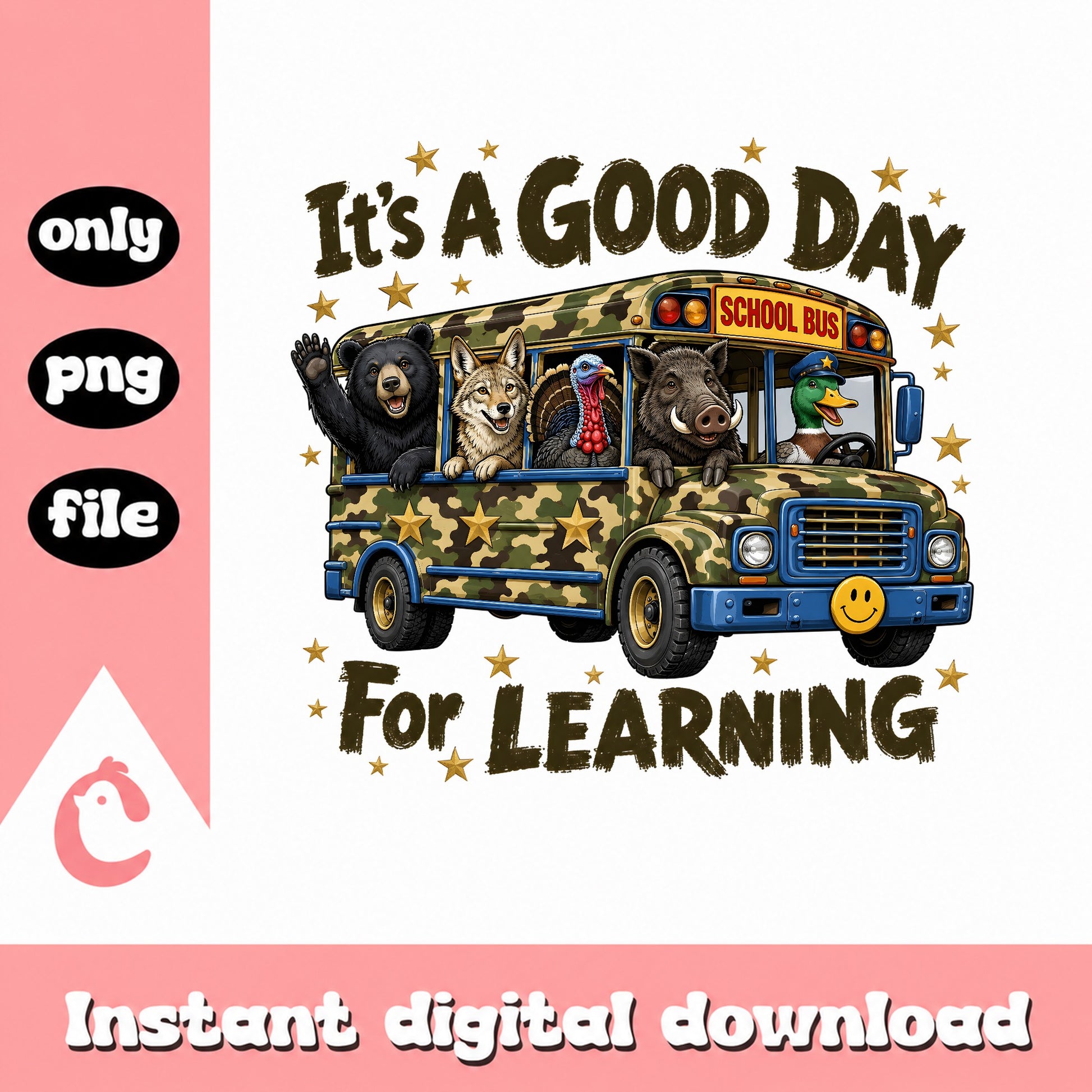 Good Day For Learning School Bus SVG, Back To School PNG, Animals SVG