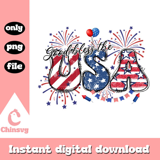 Good bless the USA png, Good bless the USA font png, retro font png
