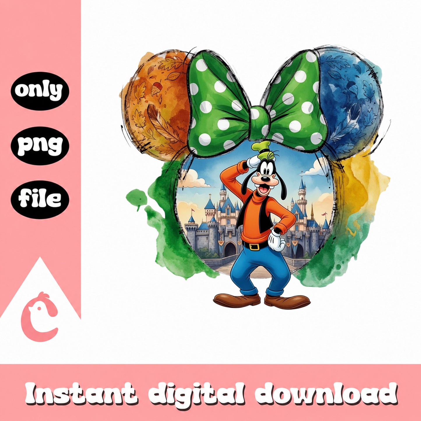 Goofy Disney Castle Minnie Ears PNG, Disney Trip PNG, Disney PNG