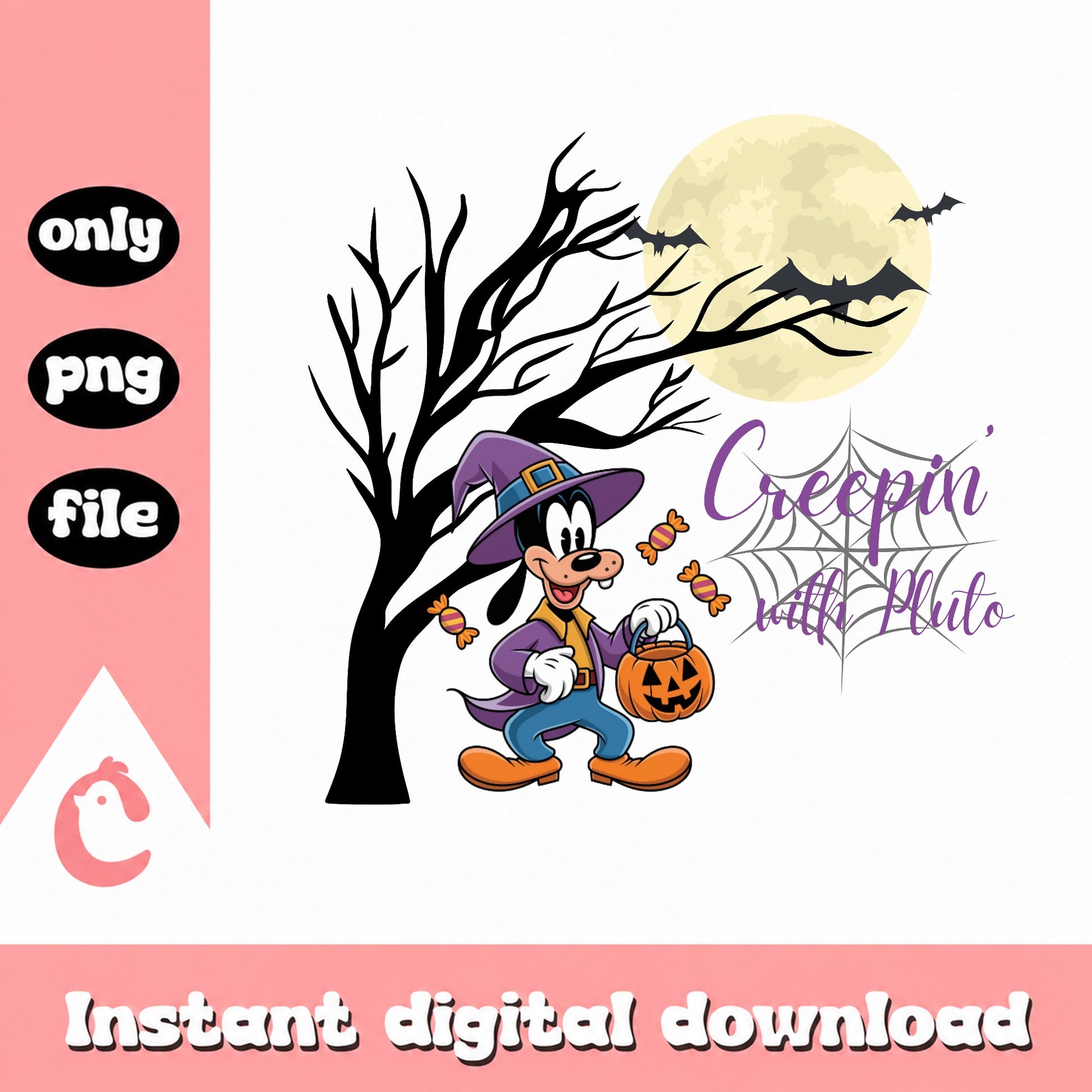 Goofy Halloween PNG, Creepin With My Gnomies, Disney PNG