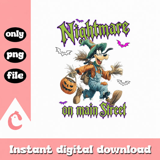 Goofy Halloween PNG, Disney Nightmare On Main Street, PNG File