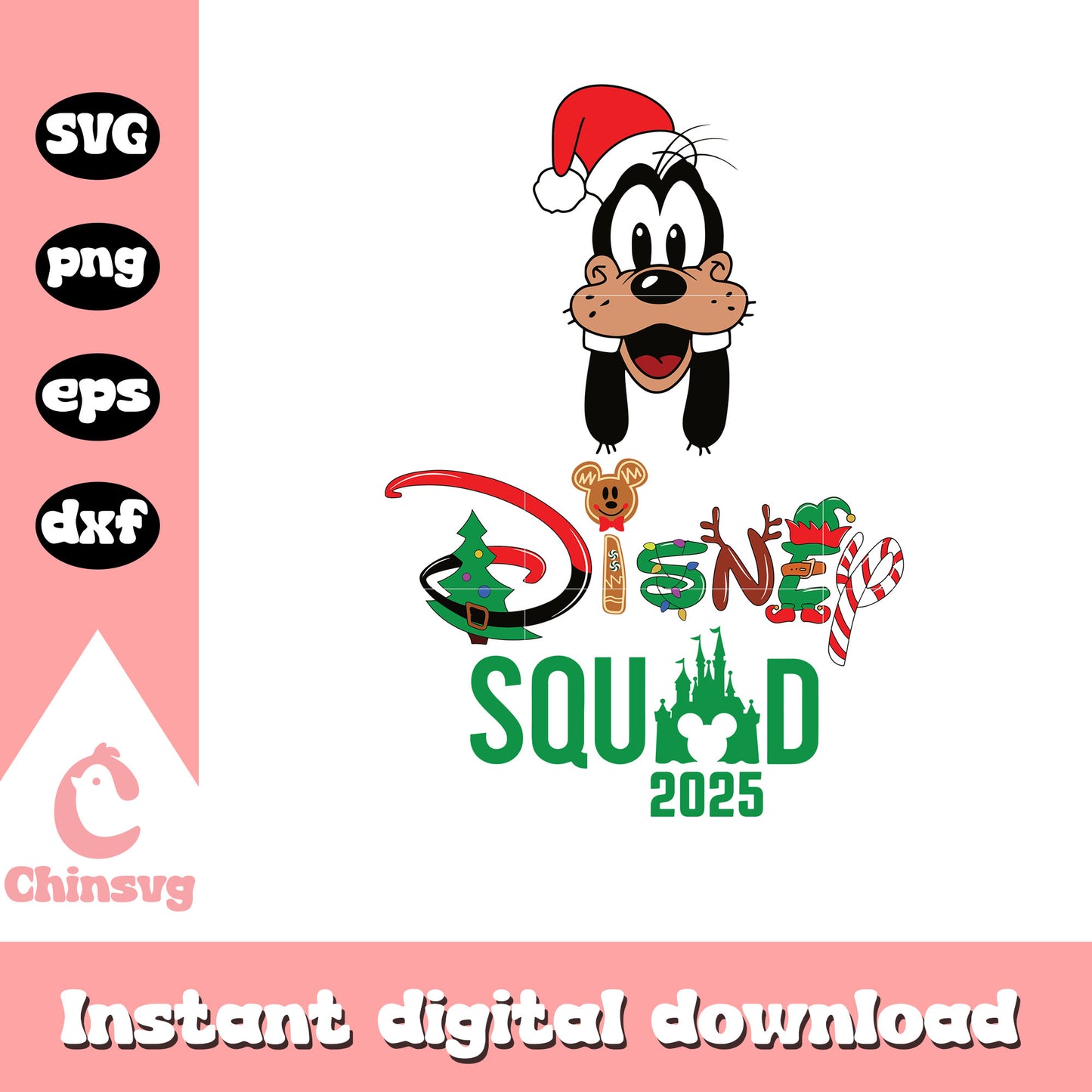 Goofy character disney squad 2025 svg, goofy dog svg