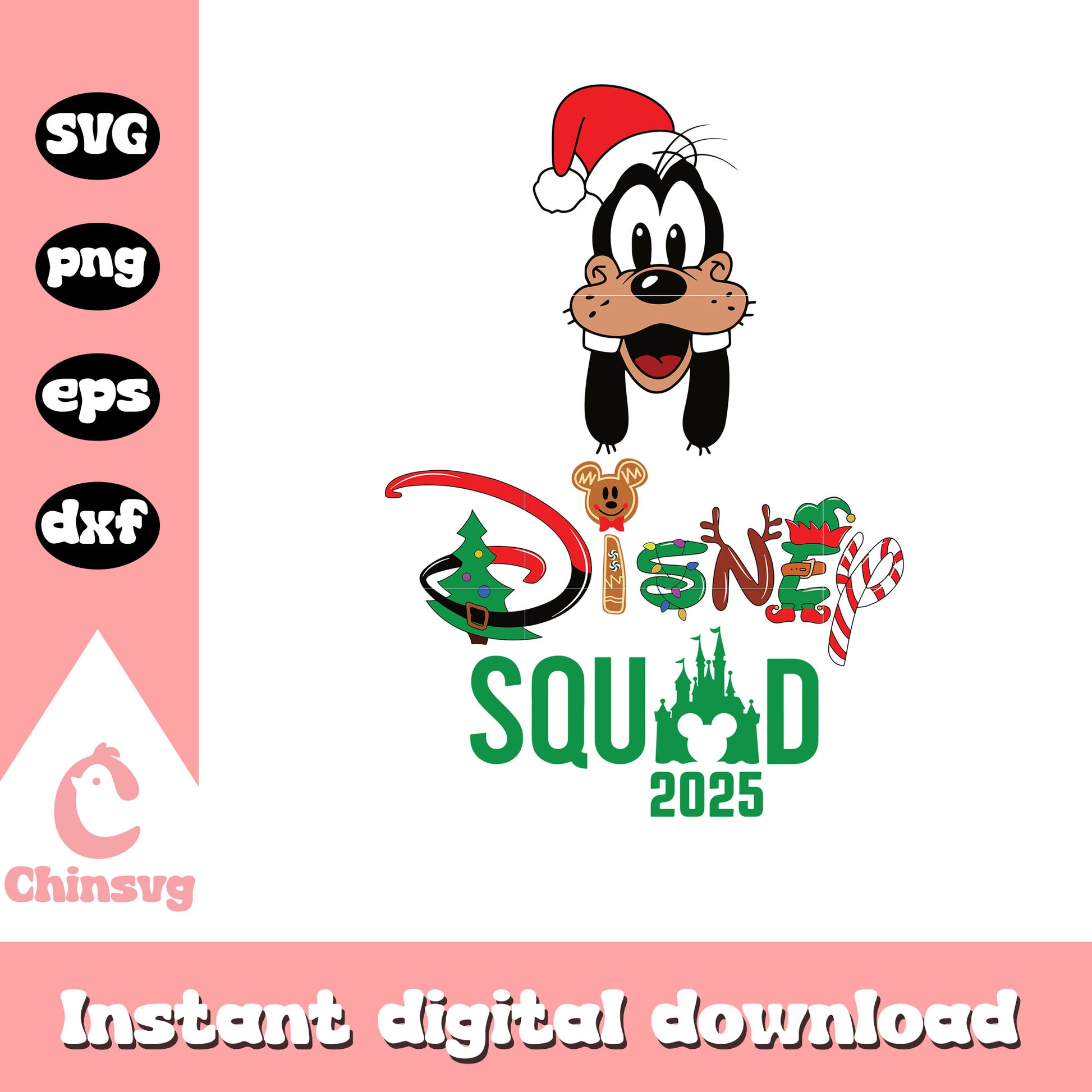 Goofy character disney squad 2025 svg, goofy dog svg