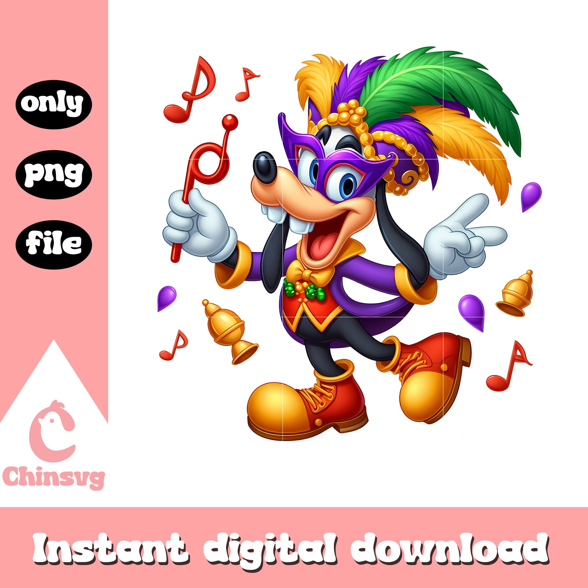 Goofy dog character sing mardi gras png, mardi gras png