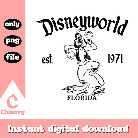 Goofy dog disneyland florida png, goofy character png, disney png