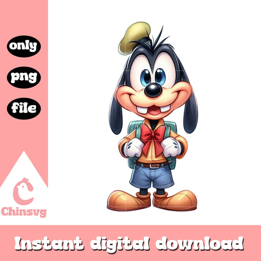 Goofy dog student design png, school on cartoon png