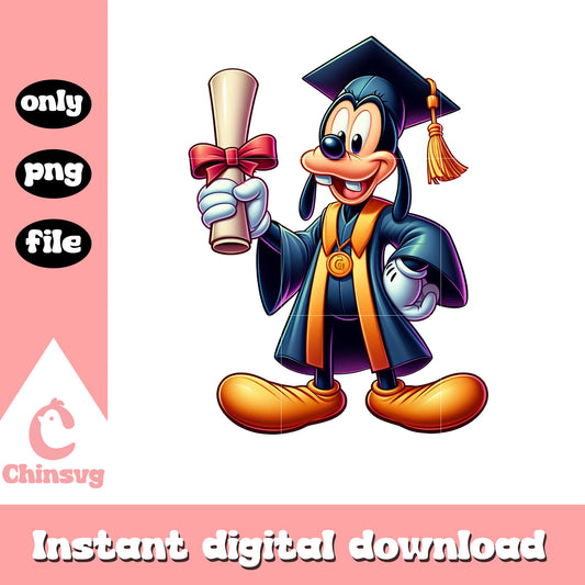 Goofy graduation design png, disney goofy png, mickey mouse png