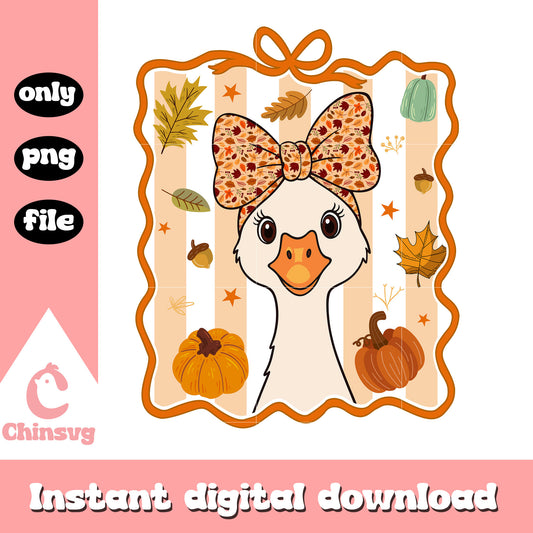 Goose coquette bow halloween design png, halloween goose png