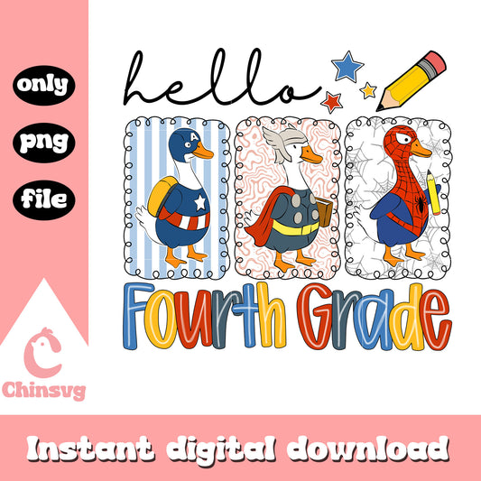 Goose hello fourth grade design png, avenger characters png