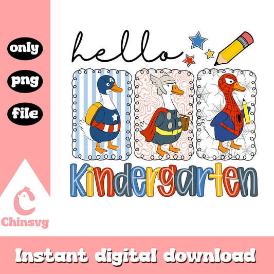 Goose hello kindergarten design png, marvel characters png