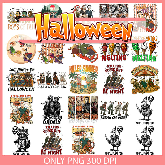 Goose trick or treat halloween bundle png, halloween horror​ png