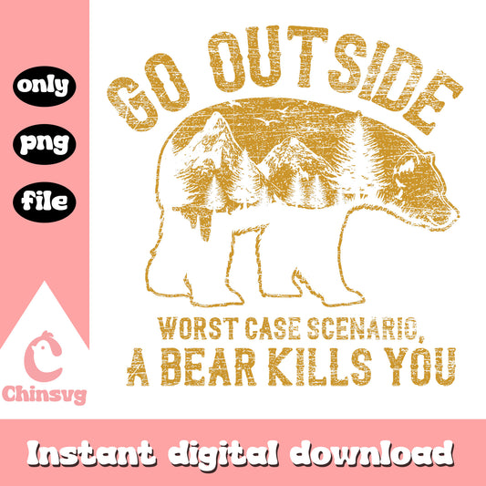 Go outside a bear kills you png, bear png, wild animal png