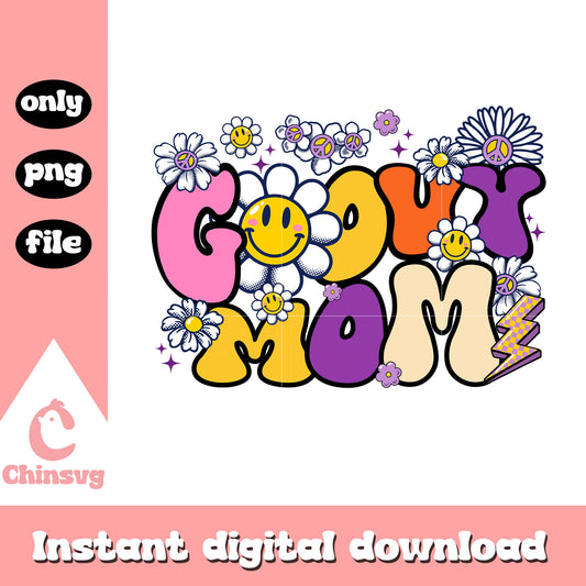 Goovy mom daisy flower png, daisy flower png, mom png