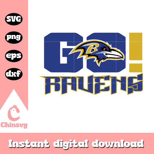 Go ravens logo design svg, baltimore ravens nfl svg