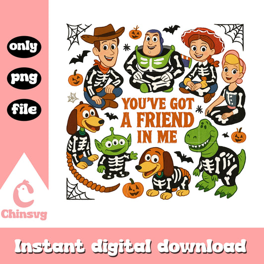 Got a friend in me quote skeleton characters png, toys story png