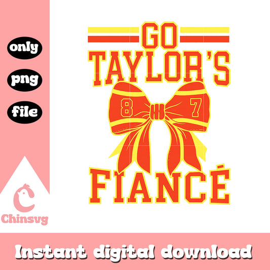 Go taylor's fiance bow design png, taylor fiance png, game day png