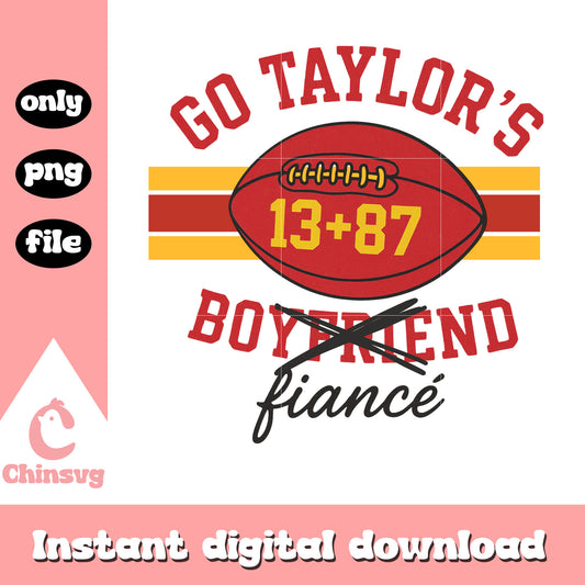 Go taylor's fiance football design png, chiefs kelce png