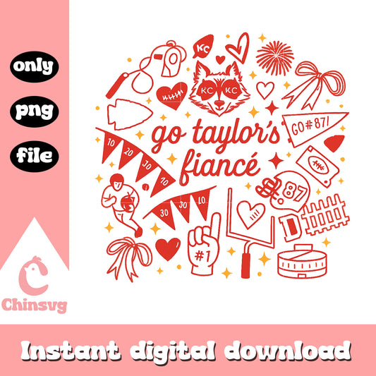 Go taylor's fiance party design png, football fiance png
