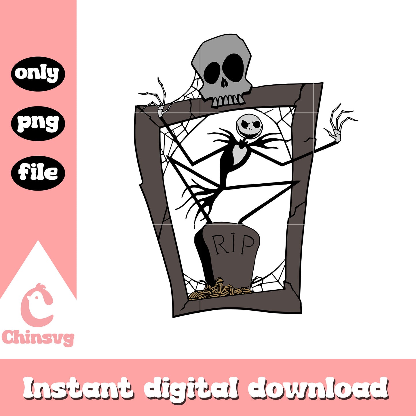 Gothic jack skellington cartoon design png, jack skellington art png