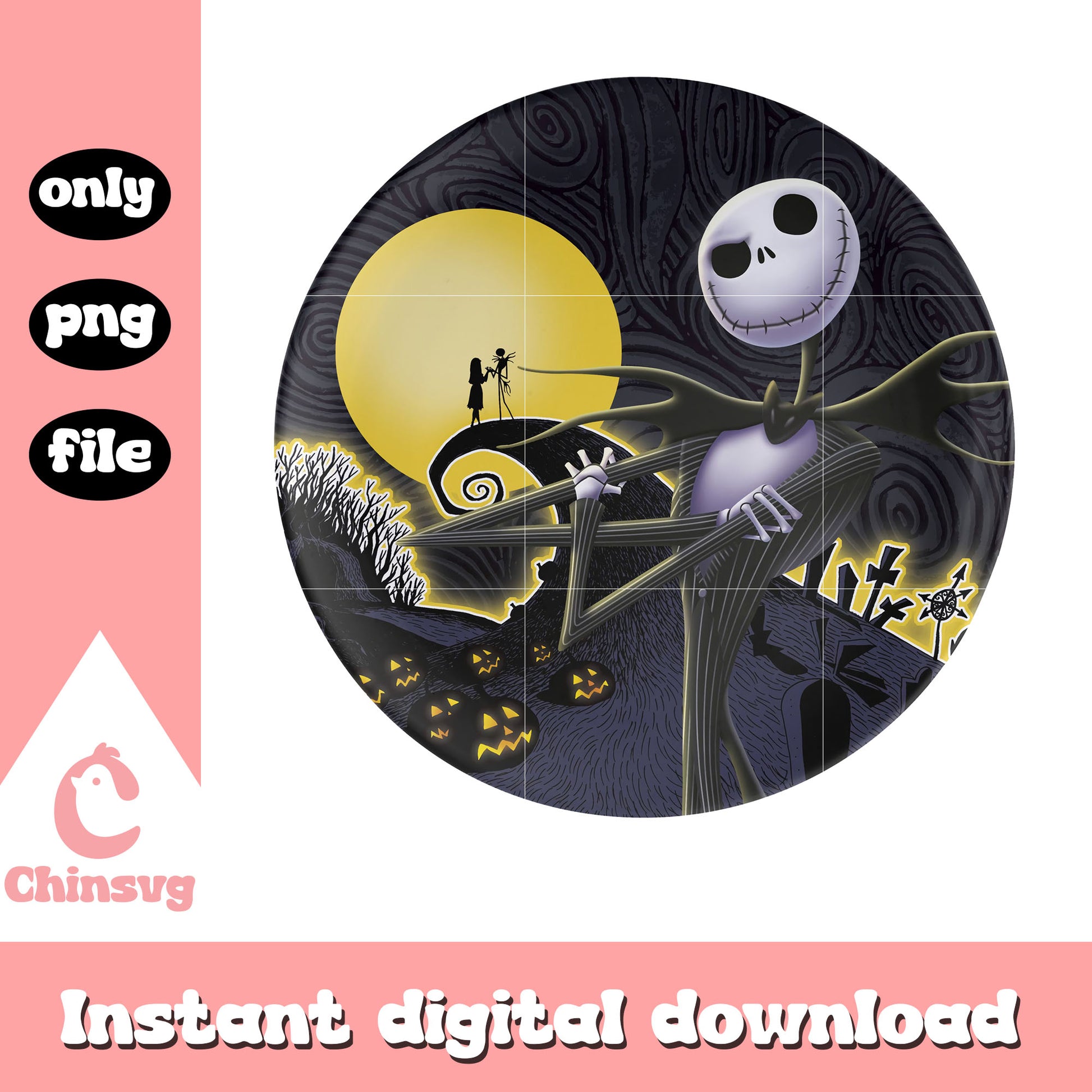 Gothic jack skellington painting png, jack skellington movie png