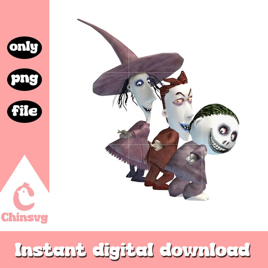 Gothic lock shock barrel png, nightmare before christmas lock shock barrel png