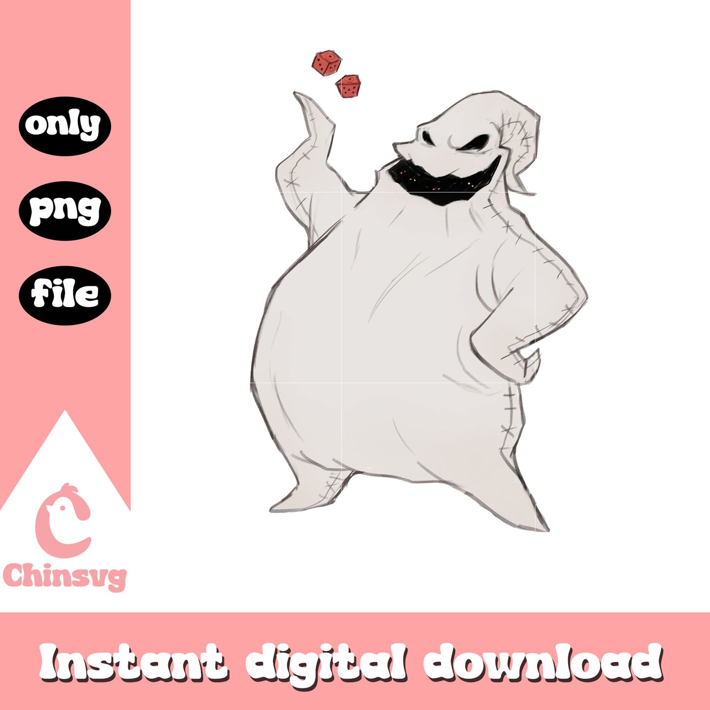 Gothic oogie boogie character clipart png, oogie boogie movie png