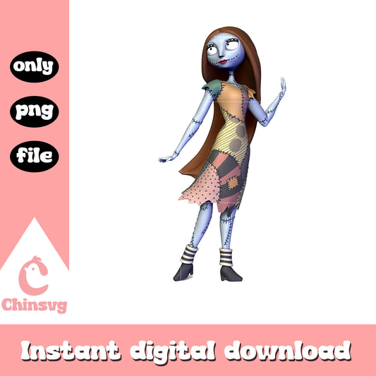 Gothic sally graphic decor png, nightmare before christmas png