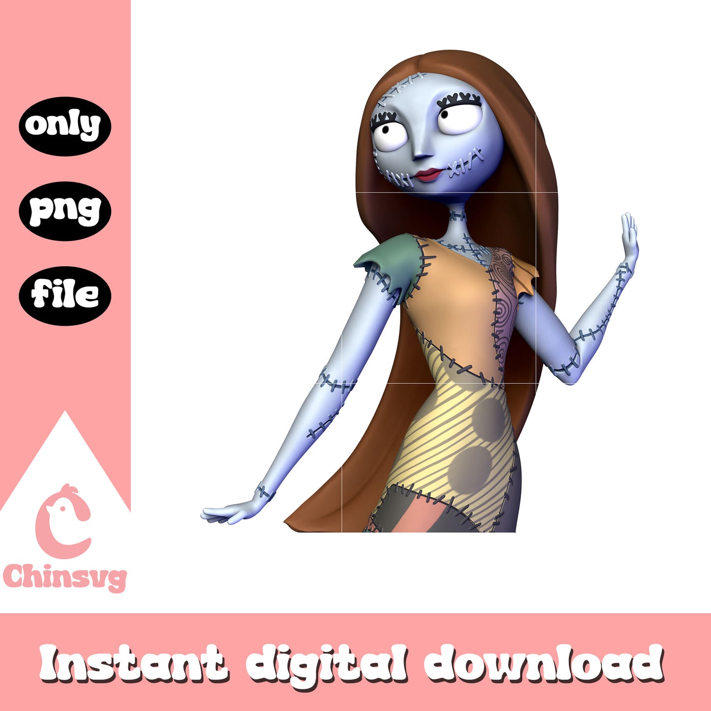 Gothic sally graphic png, a nightmare before christmas sally png