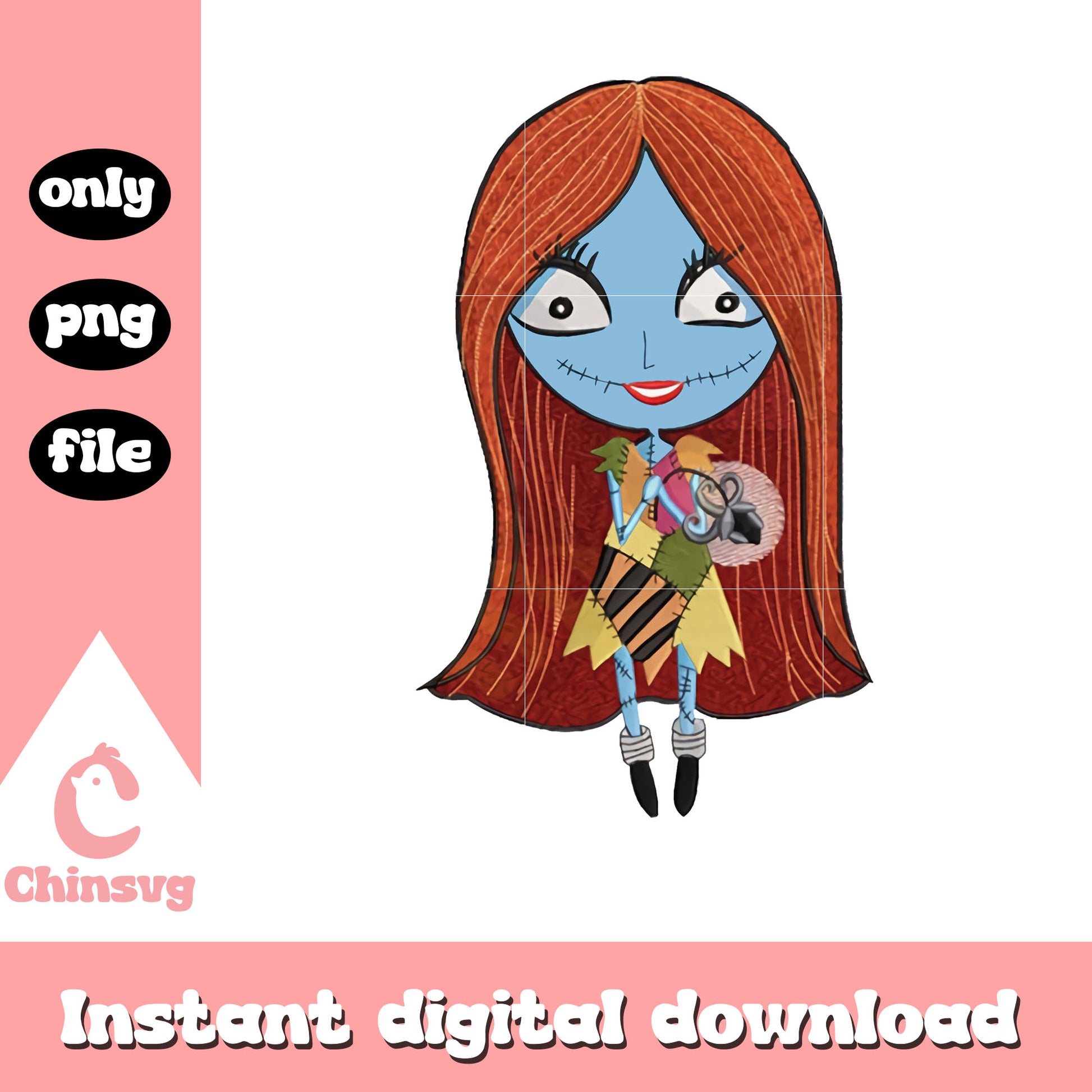 Gothic sally painting png, nightmare before christmas sally png