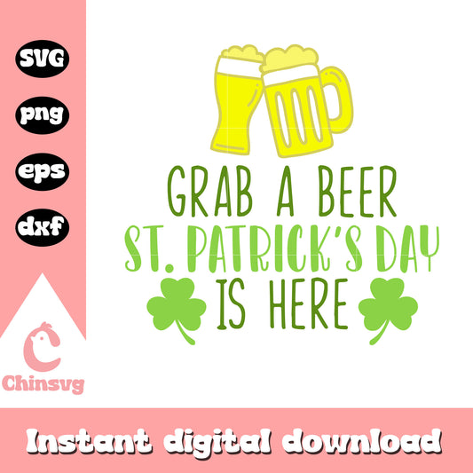 Grab a beer st.patrick's day font design svg, st patricks day images svg