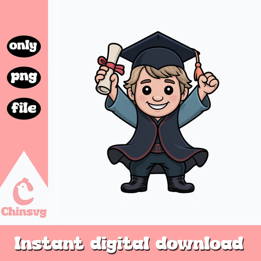 Graduation Boy Clipart PNG, Cute Graduate Diploma PNG, Class Of 2025 PNG