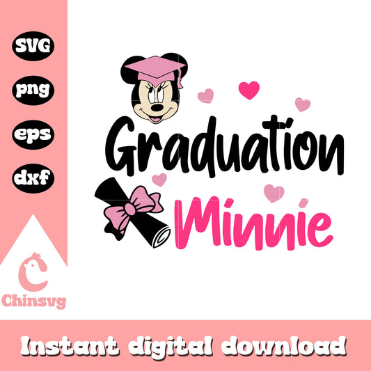 Graduation minnie svg, minnie mouse svg, disney character svg
