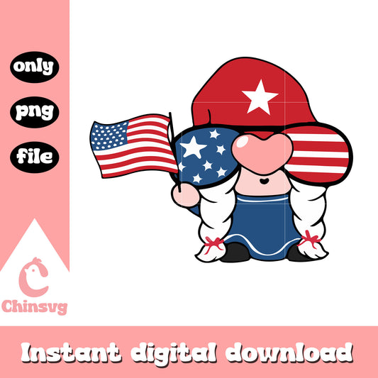 Grandma's little gnomies USA flag png, grandma little gnomies png