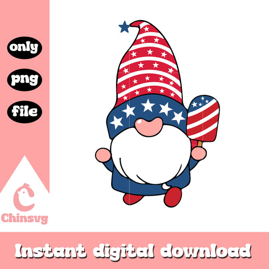 Grandma's little gnomies usa ice cream png, independence day gnomies png