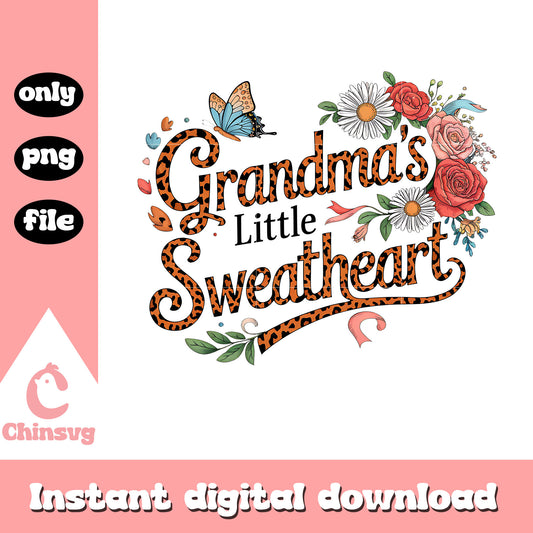 Grandma's little sweet heart png, sweet heart png, valentine png