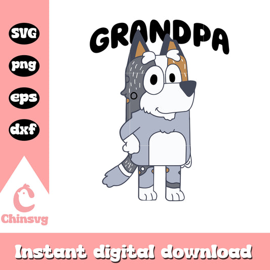 Grandpa characters svg, cast of bluey svg, cartoon characters svg