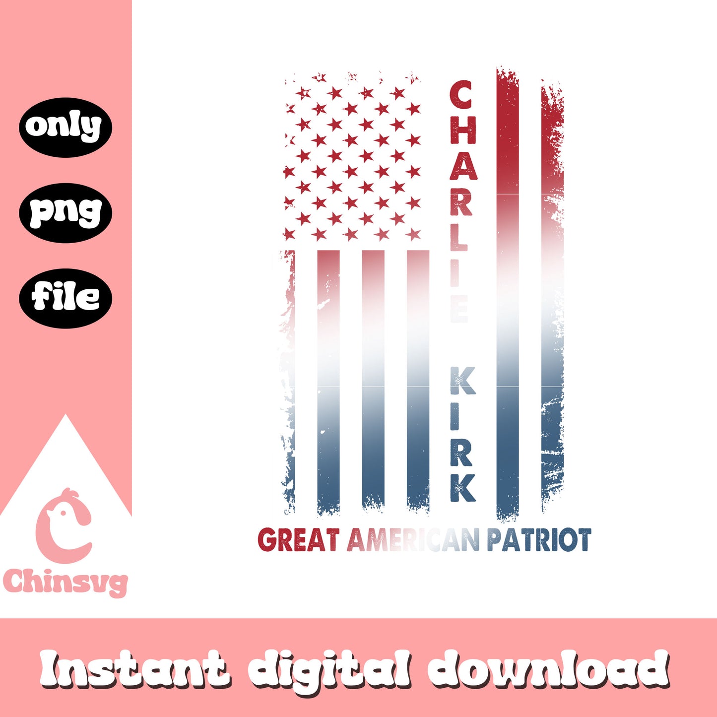 Great american patriot charlie kirk png, america flag design png