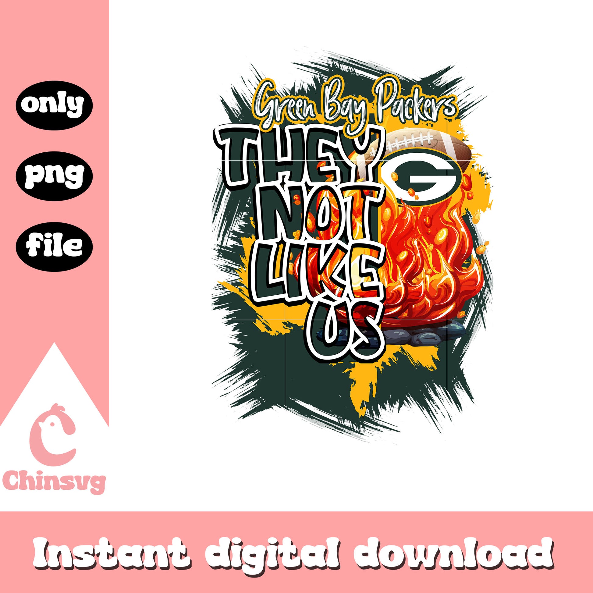 Green Bay Packers they not like us png, nfl football png