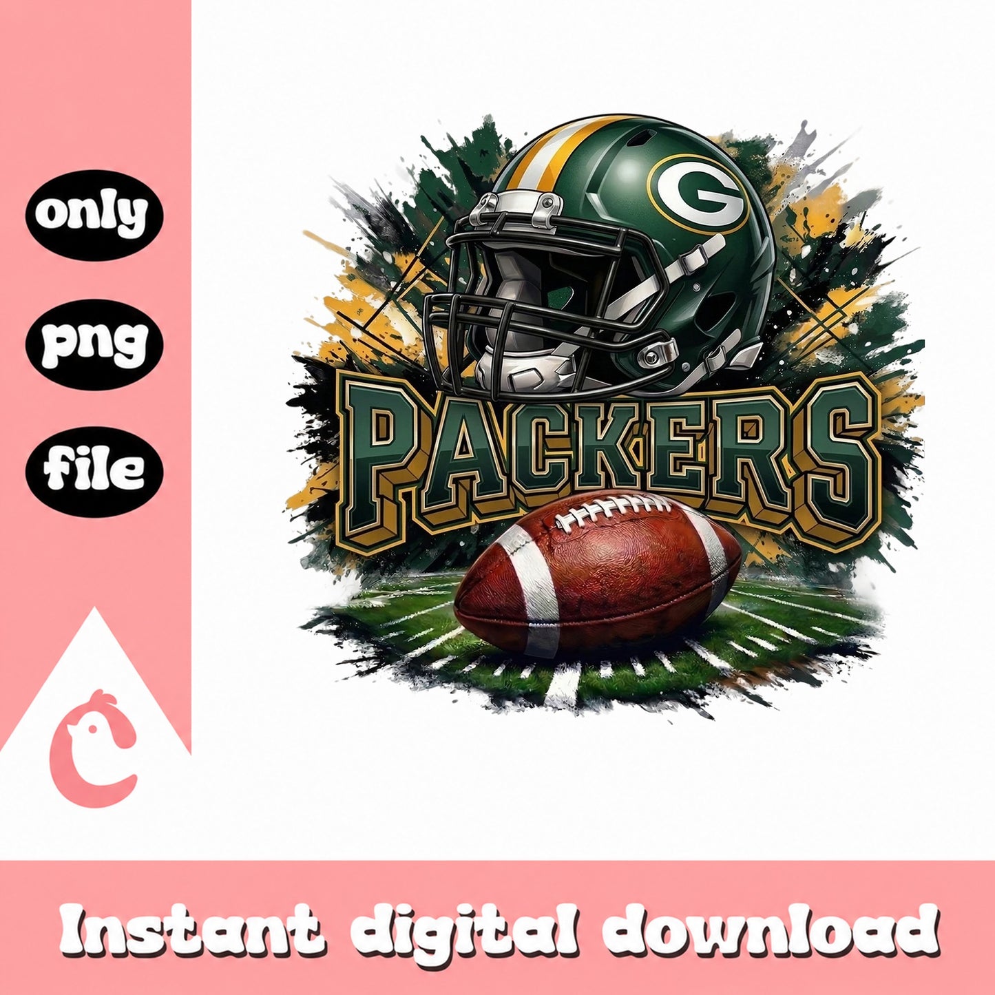 Green Bay Packers PNG, Football Helmet Sublimation, NFL PNG