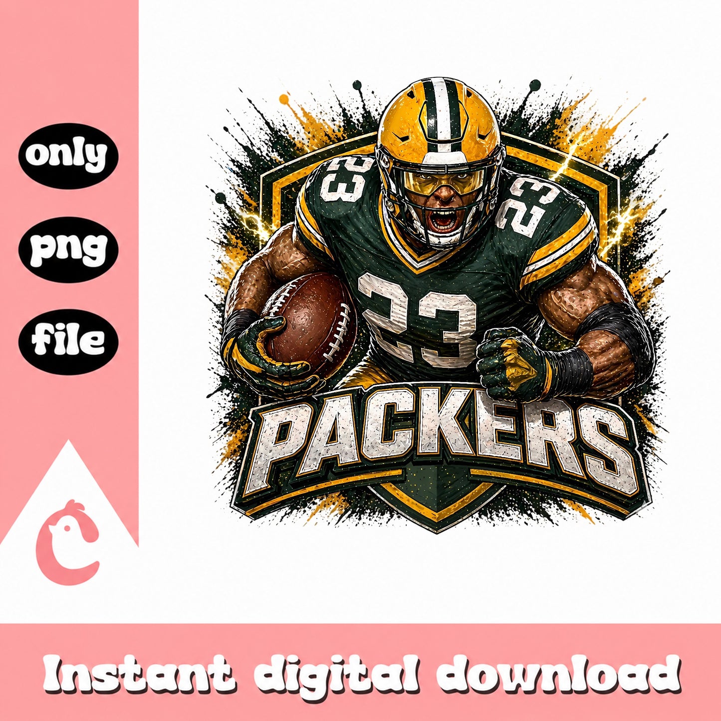 Green Bay Packers PNG, Football Player Sublimation, NFL PNG