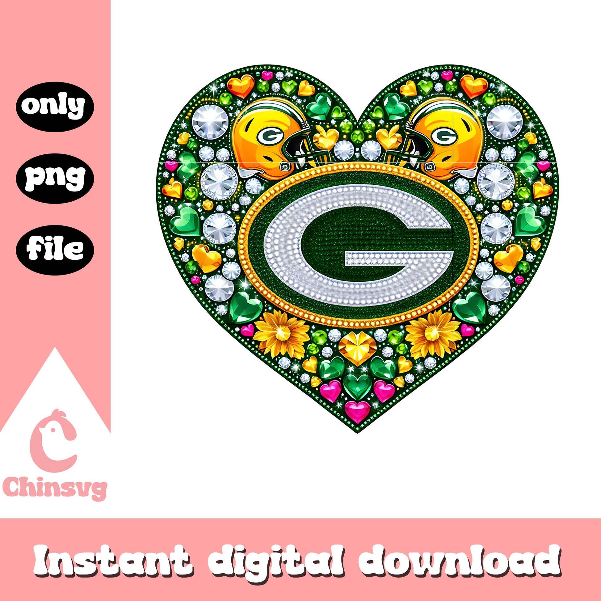 Green bay packers diamon png, nfl green bay packers​ png