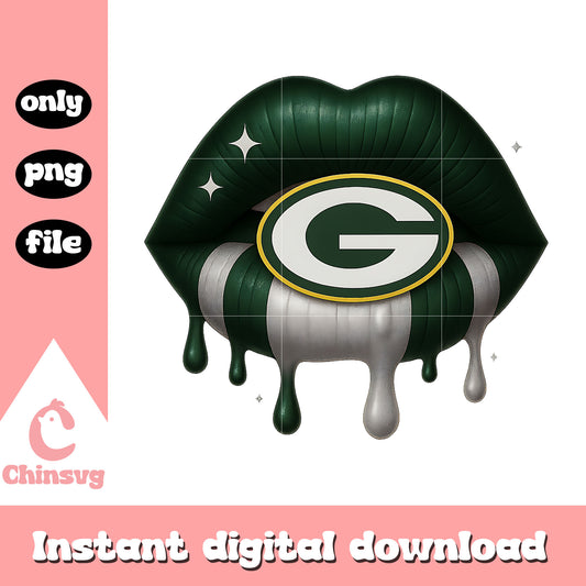 Green bay packers lips png, green bay packers logo​ png, nfl sport png